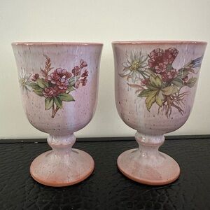 Hand-Painted Goblet Set • Ceramic Floral Pottery
Wine Cups 5 Inches Tall